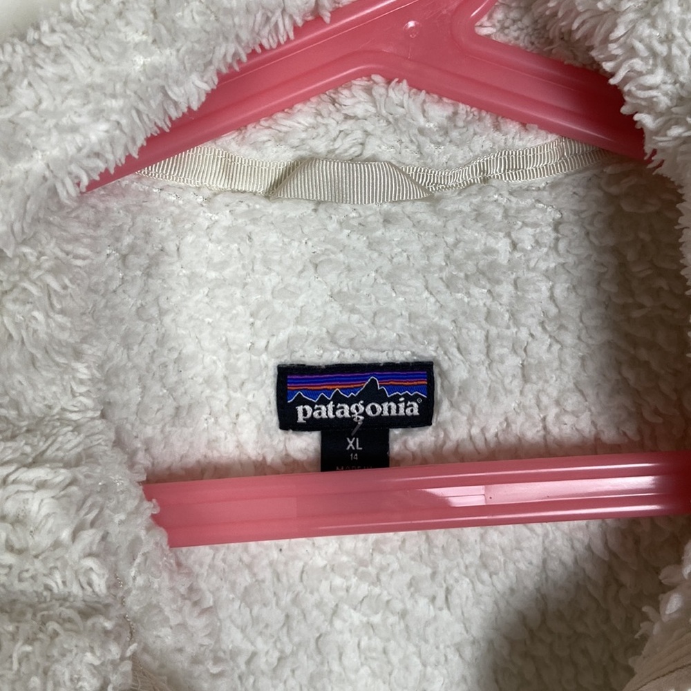 Patagonia Los Gatos Girl's XL White Quarter Zip Pullover Fleece Jacket Gorpcore - Picture 5 of 6